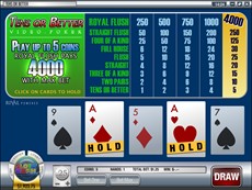 tens or better video poker
